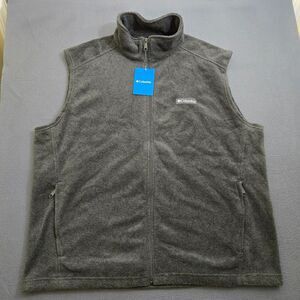 Columbia Men XL Gray Steens Mountain Fleece Vest Mock Neck NWT